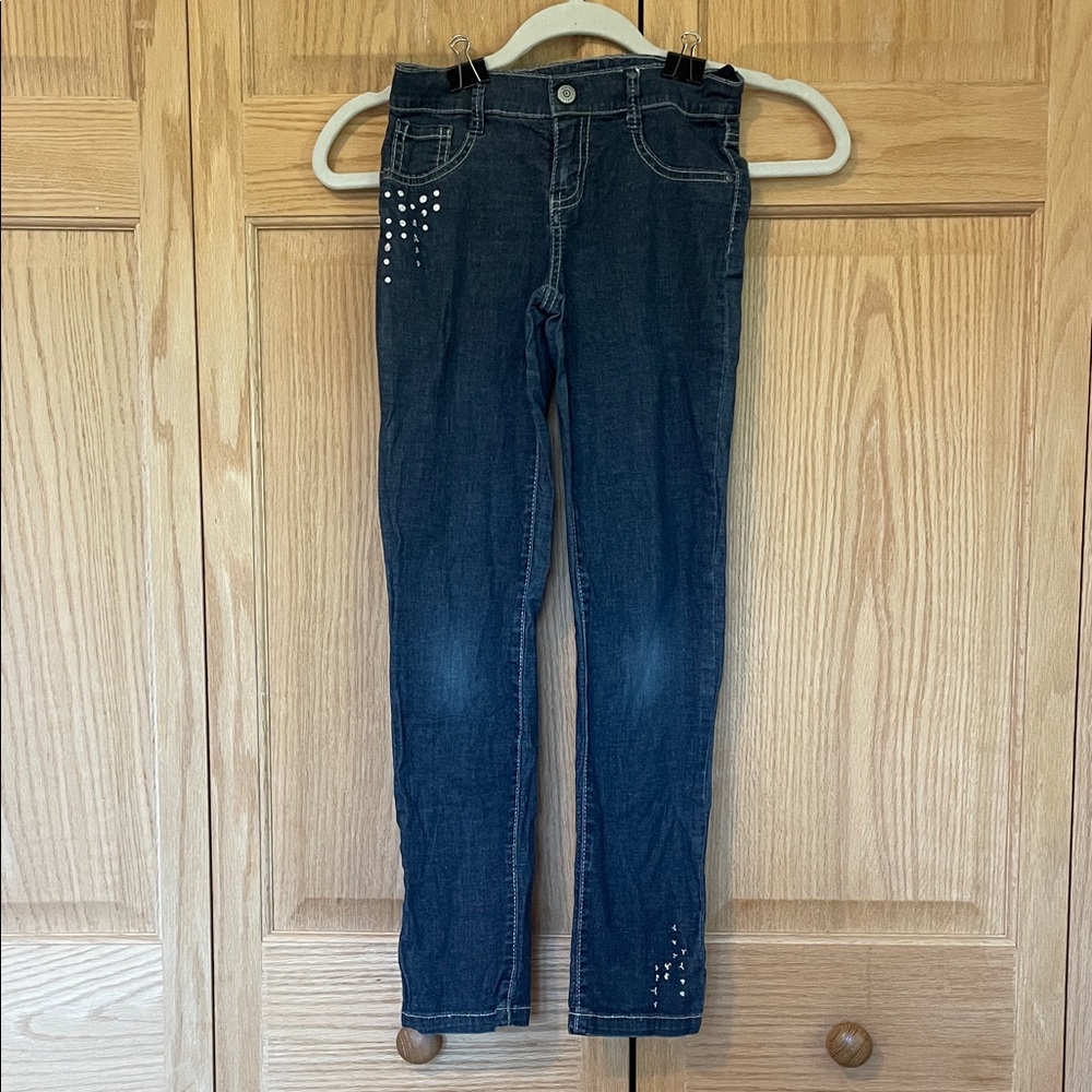 Gymboree Dark Blue Jeans with Sequins Details Girls size 8